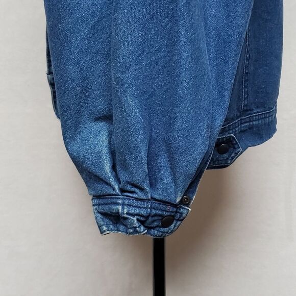 RARE Vintage 1970s Etienne Aigner Blue Tapered Sleeve Filled Puffer Denim Jacket - Picture 6 of 13